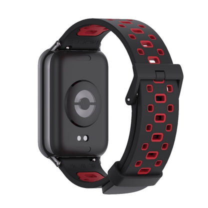 For Xiaomi Smart Band 9 Pro / 8 Pro Mijobs Square Hole Breathable Silicone Watch Band(Black Red) - Watch Bands by MIJOBS | Online Shopping UK | buy2fix