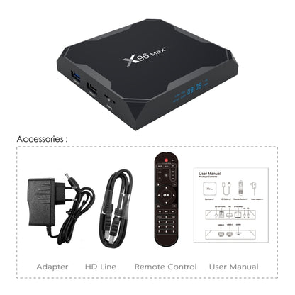 X96 max+ 4K Smart TV Box with Remote Control, Android 9.0, Amlogic S905X3 Quad-Core Cortex-A55,2GB+16GB, Support LAN, AV, 2.4G/5G WiFi, USBx2,TF Card, AU Plug - Consumer Electronics by Beelink | Online Shopping UK | buy2fix