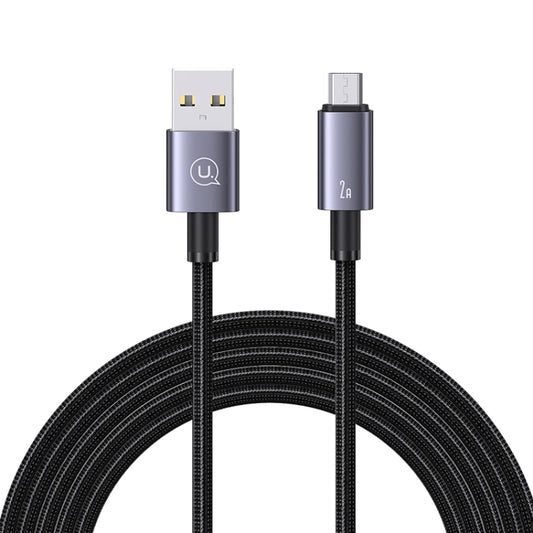 USAMS US-SJ670 USB To Micro USB 2A Fast Charge Data Cable, Length: 2m(Black) - Micro USB Cable by USAMS | Online Shopping UK | buy2fix