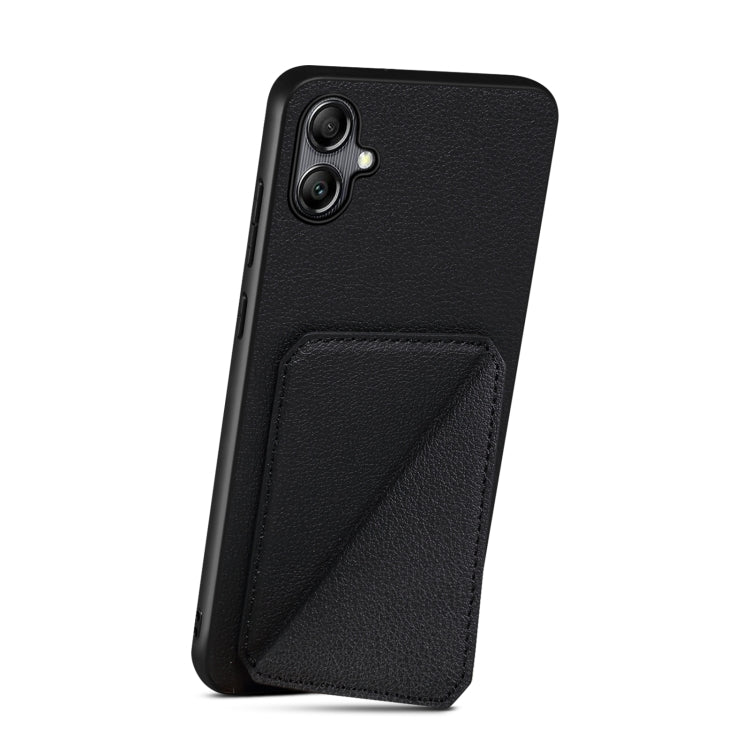 For Samsung Galaxy A24 Denior Imitation Calf Leather Back Phone Case with Holder(Black) - Galaxy Phone Cases by Denior | Online Shopping UK | buy2fix