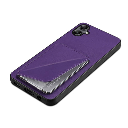 For Samsung Galaxy S24 Ultra 5G Denior Imitation Calf Leather Back Phone Case with Holder(Purple) - Galaxy S24 Ultra 5G Cases by Denior | Online Shopping UK | buy2fix