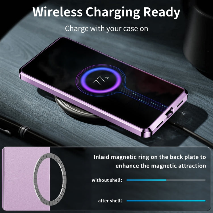 For Samsung Galaxy S22 Ultra 5G MagSafe Magnetic Plain Metal Phone Case(Purple) - Galaxy S22 Ultra 5G Cases by buy2fix | Online Shopping UK | buy2fix