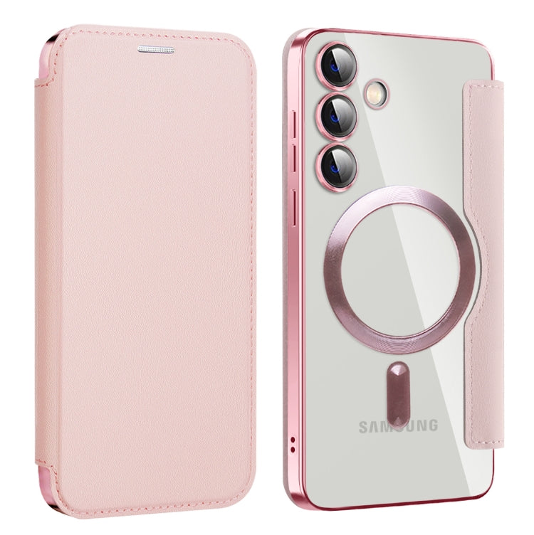 For Samsung Galaxy S24+ 5G MagSafe Magnetic RFID Anti-theft Leather Phone Case(Pink) - Galaxy S24+ 5G Cases by buy2fix | Online Shopping UK | buy2fix