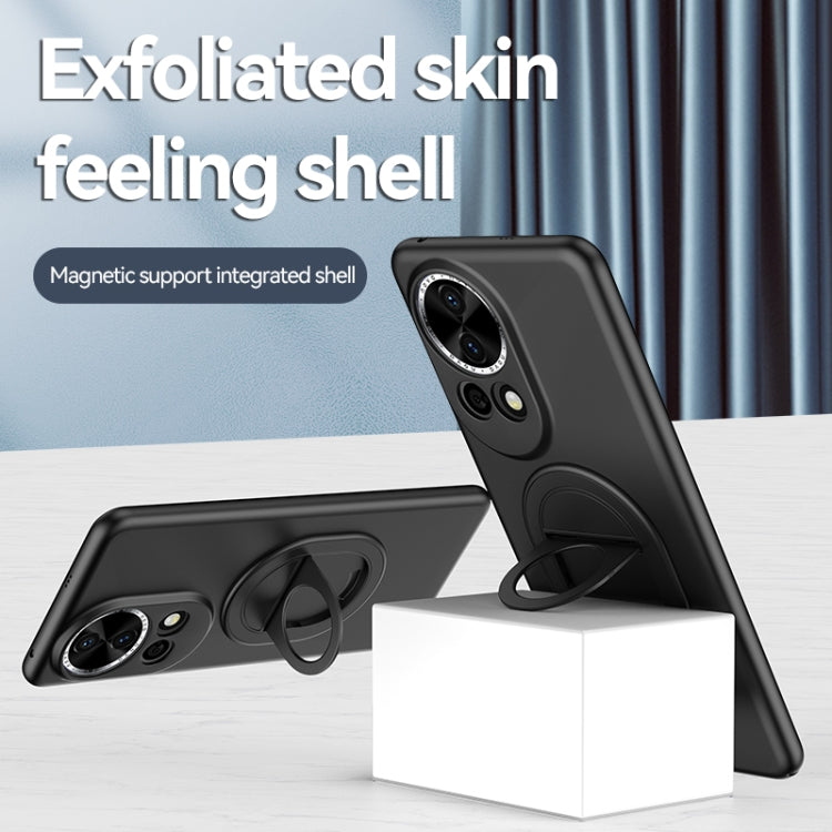 For Huawei nova 12 Magsafe Hidden Fold Holder Full Coverage Shockproof Phone Case(Grey) - Huawei Cases by buy2fix | Online Shopping UK | buy2fix