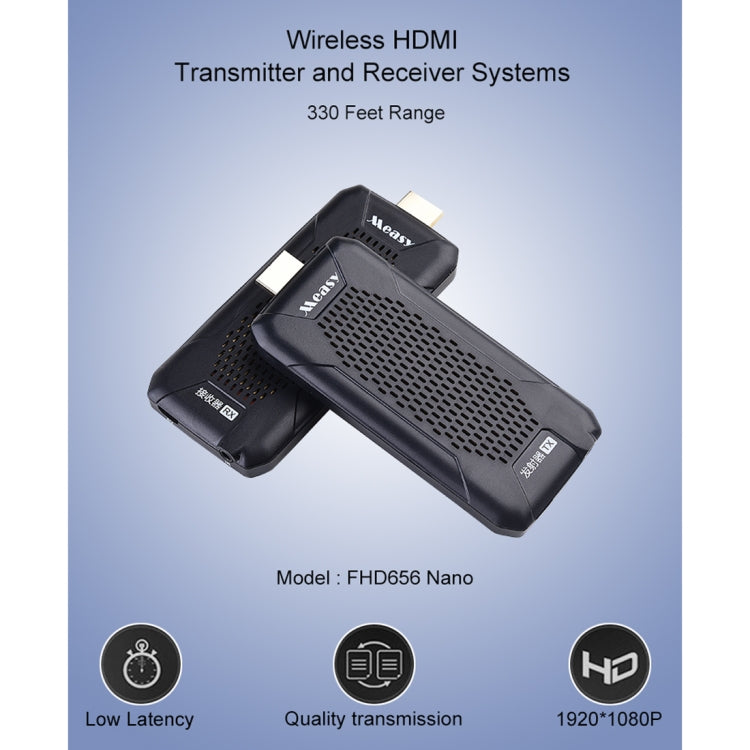 Measy FHD656 Nano 1080P HDMI 1.4 HD Wireless Audio Video Double Mini Transmitter Receiver Extender Transmission System, Transmission Distance: 100m, EU Plug - Computer & Networking by Measy | Online Shopping UK | buy2fix