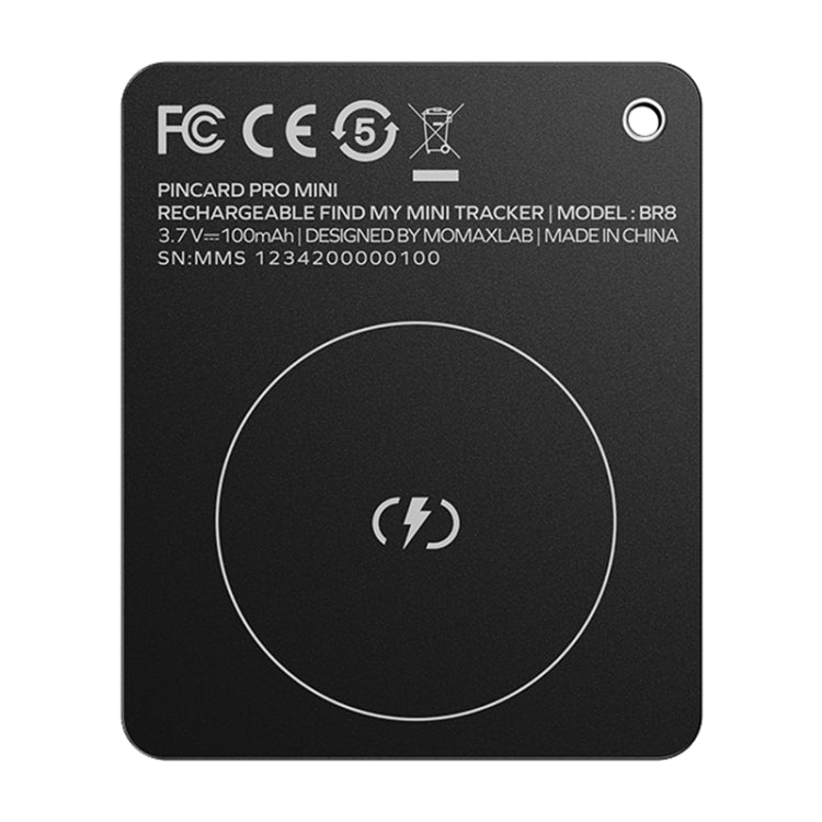 MOMAX PINCARD BR8 Card Wireless Charging Positioning Anti-lost Device(Black) - Anti-lost Alarm by MOMAX | Online Shopping UK | buy2fix