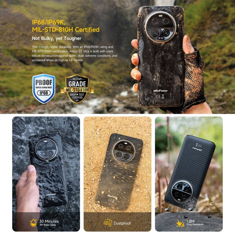 Ulefone Armor 23 Ultra Rugged Phone, 12GB+512GB, 6.78 inch Android 13 MediaTek Dimensity 8020 Octa Core up to 2.6GHz, Network: 5G, NFC, OTG, Satellite Messaging(Elite Black) - Ulefone by Ulefone | Online Shopping UK | buy2fix