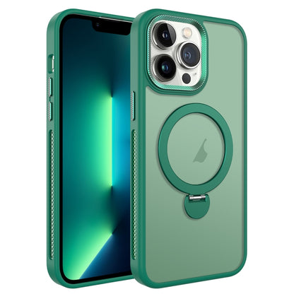 For iPhone 13 Pro Max MagSafe Magnetic Holder Breathable Phone Case(Green) - iPhone 13 Pro Max Cases by buy2fix | Online Shopping UK | buy2fix