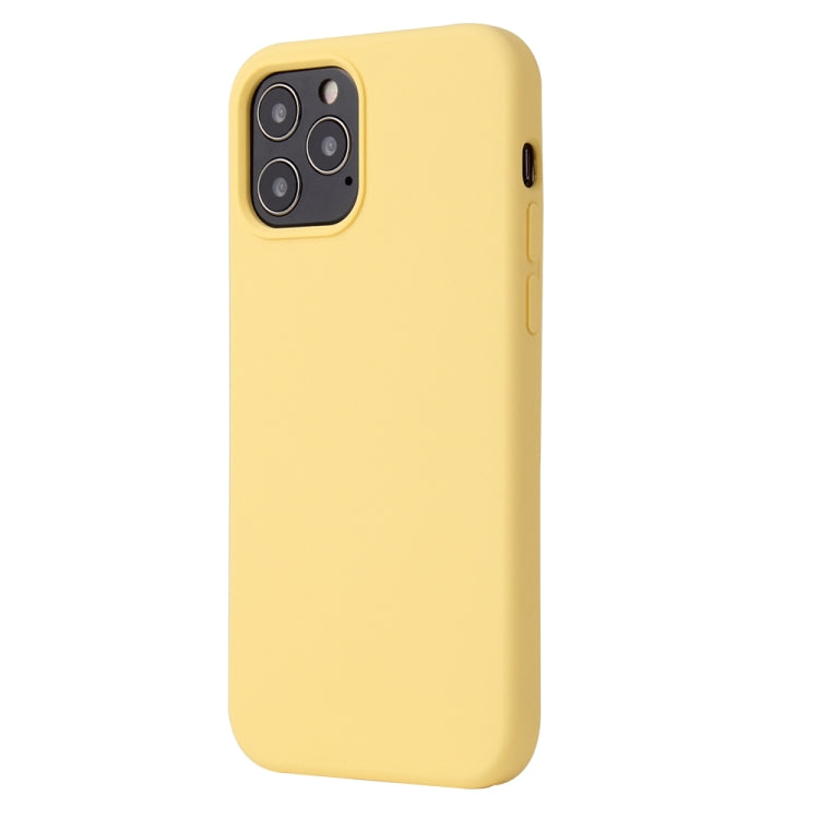 For iPhone 12 / 12 Pro Solid Color Liquid Silicone Shockproof Protective Case(Yellow) - iPhone 12 / 12 Pro Cases by buy2fix | Online Shopping UK | buy2fix