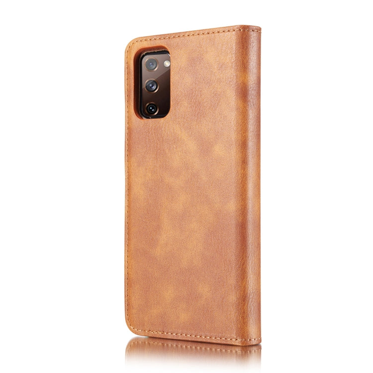 For Samsung Galaxy S20 FE DG.MING Crazy Horse Texture Flip Detachable Magnetic Leather Case with Holder & Card Slots & Wallet(Brown) - Galaxy S20 FE Cases by DG.MING | Online Shopping UK | buy2fix