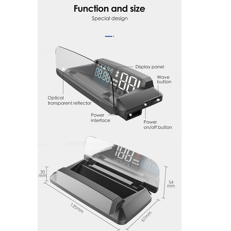 G3 5 inch Car Head-up Display HUD GPS Satellite Speed - Head Up Display System by buy2fix | Online Shopping UK | buy2fix