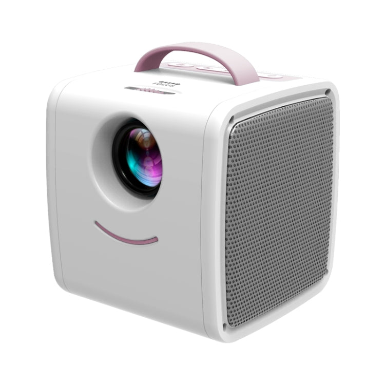 Q2 LED 1080P Mini Portable Projector Children Projector, Plug Type:UK Plug(Pink White) - Consumer Electronics by buy2fix | Online Shopping UK | buy2fix