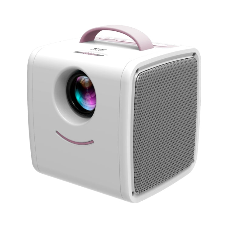 Q2 LED 1080P Mini Portable Projector Children Projector, Plug Type:AU Plug(Pink White) - Consumer Electronics by buy2fix | Online Shopping UK | buy2fix