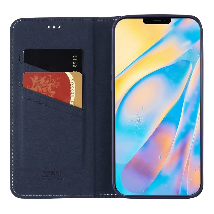 For iPhone 12 Pro Max GEBEI PU+TPU Horizontal Flip Protective Case with Holder & Card Slots(Blue) - iPhone 12 Pro Max Cases by GEBEI | Online Shopping UK | buy2fix