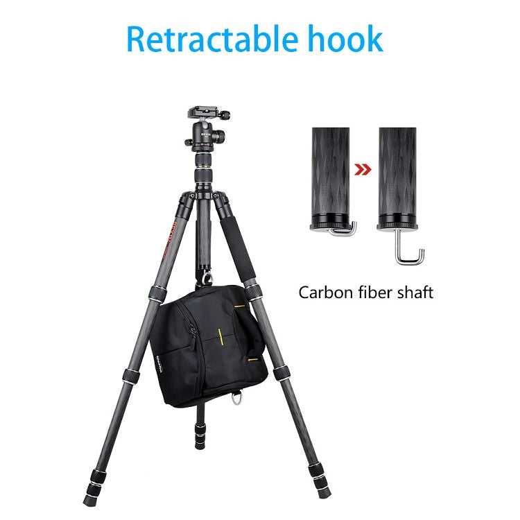 BEXIN BX255C K30 Portable Carbon Fiber Tripod for Camera Dslr - Camera Accessories by BEXIN | Online Shopping UK | buy2fix