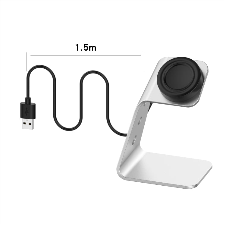 For Samsung R800 / Galaxy Watch Universal Aluminum Alloy Magnetic Charger Holder with Chip Protection, Support Fast Charging(Silver) - Charger by buy2fix | Online Shopping UK | buy2fix
