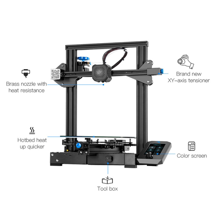 CREALITY Ender-3 V2 Craborundom Glass Platform Ultra-silent DIY 3D Printer, Print Size : 22 x 22 x 25cm, EU Plug - 3D Printer by Creality | Online Shopping UK | buy2fix