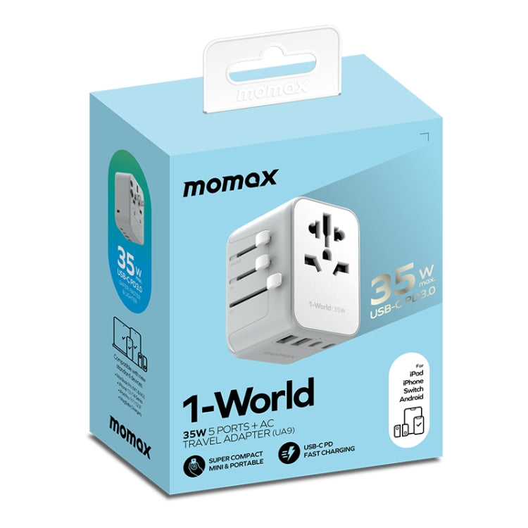 MOMAX 1-World UA9 PD 35W Fast Charger Power Adapter(Black) -  by MOMAX | Online Shopping UK | buy2fix