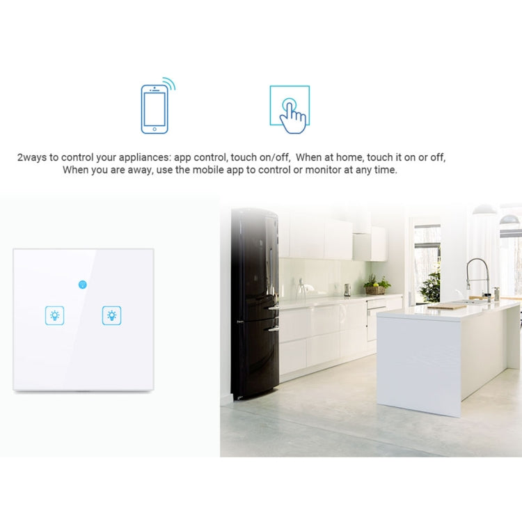 WS-UK-03 EWeLink APP & Touch Control 2A 3 Gangs Tempered Glass Panel Smart Wall Switch, AC 90V-250V, UK Plug - Smart Socket by buy2fix | Online Shopping UK | buy2fix