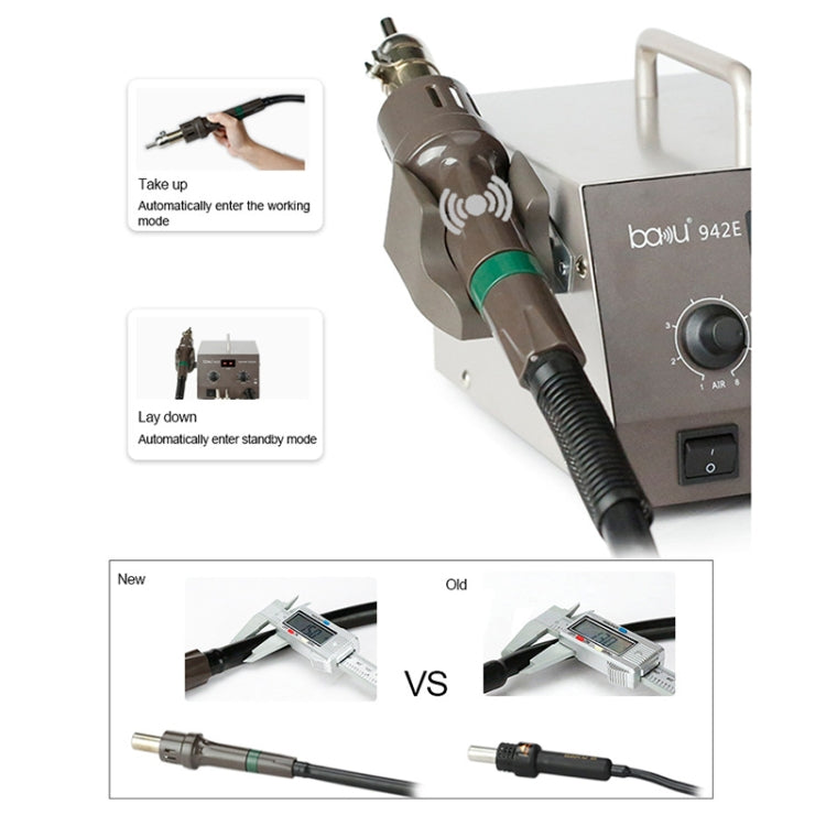 BAKU BA-942E 110V Digital Display Adjustable Temperature Hot Air Gun Desoldering Station Set, US Plug - Electric Soldering Iron by BAKU | Online Shopping UK | buy2fix