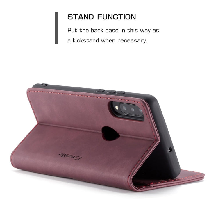 CaseMe-013 Multifunctional Retro Frosted Horizontal Flip Leather Case for Huawei P30 Lite, with Card Slot & Holder & Wallet (Wine Red) - Huawei Cases by CaseMe | Online Shopping UK | buy2fix