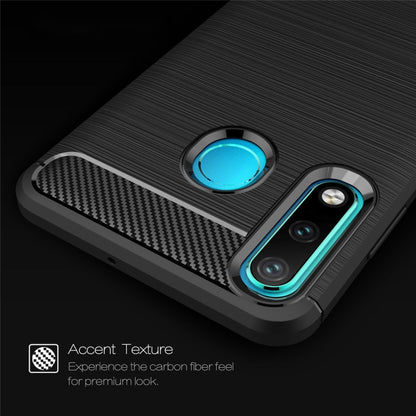 Brushed Texture Carbon Fiber TPU Case for Huawei P30 Lite (Black) - Huawei Cases by buy2fix | Online Shopping UK | buy2fix