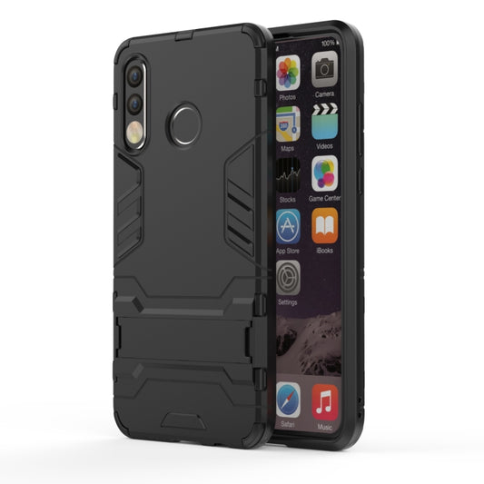 Shockproof PC + TPU Case for Huawei P30 Lite, with Holder(Black) - Mobile Accessories by buy2fix | Online Shopping UK | buy2fix