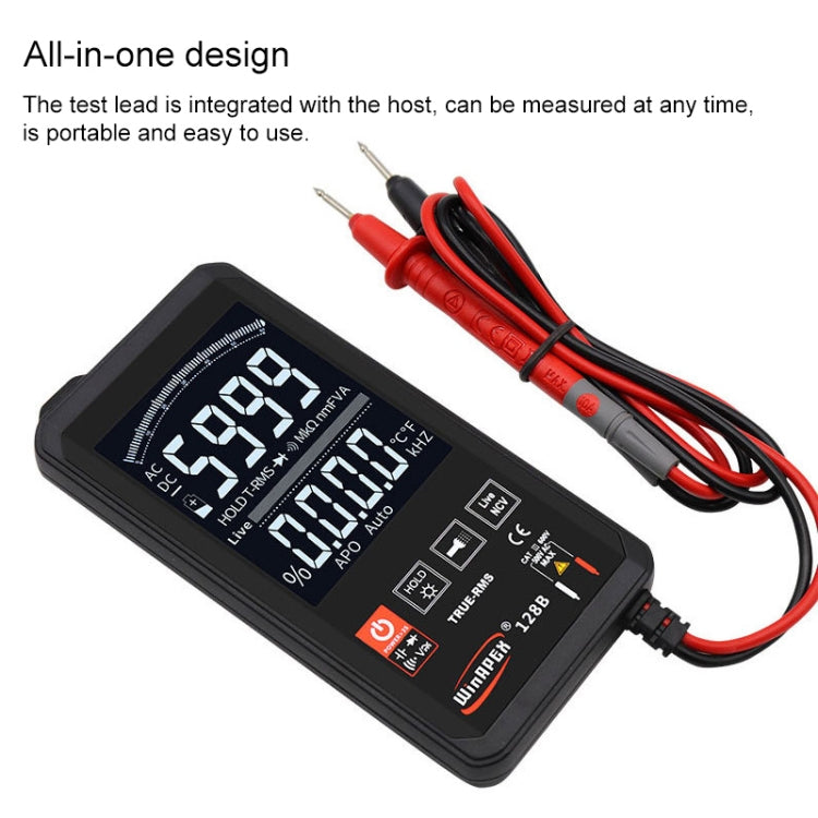 HY128B Reverse Display Screen Ultra-thin Touch Smart Digital Multimeter Fully Automatic High Precision True Effective Value Multimeter - Consumer Electronics by buy2fix | Online Shopping UK | buy2fix