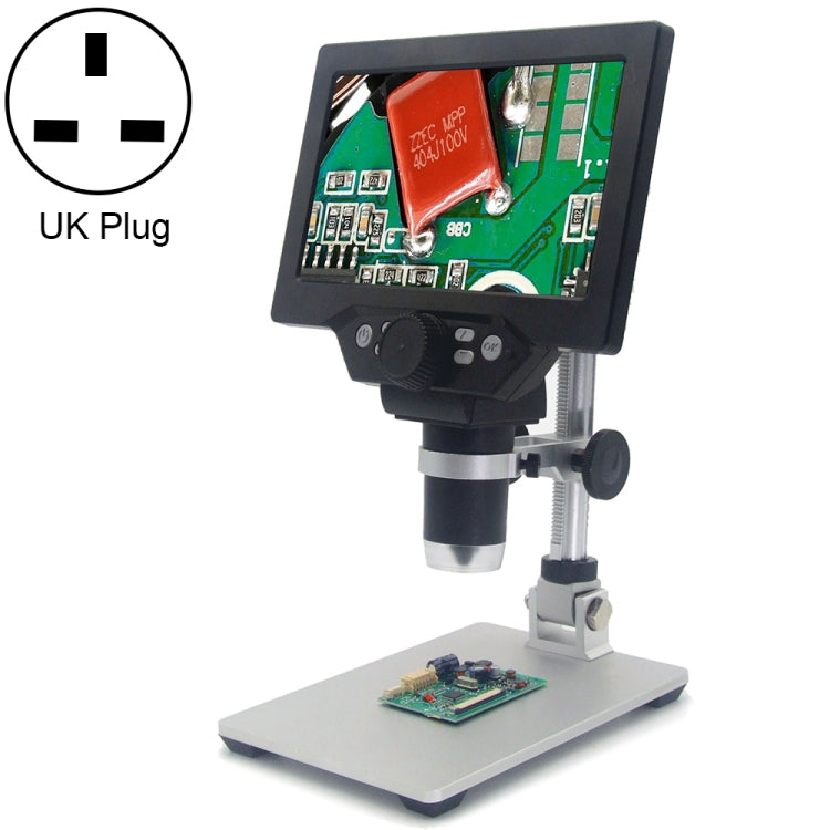 G1200 7 inch LCD Screen 1200X Portable Electronic Digital Desktop Stand Microscope, UK Plug - Consumer Electronics by buy2fix | Online Shopping UK | buy2fix