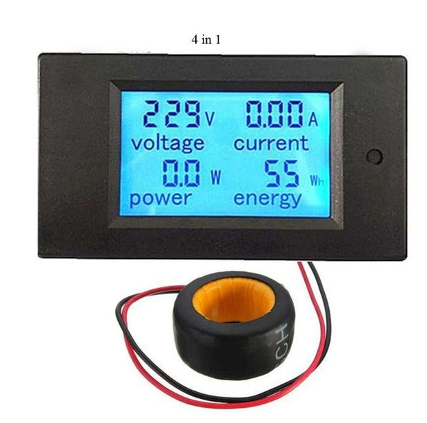 PZEM-061 4 in 1 DC Digital Display Meter Voltage Measuring Instrument, AC 80-260V, 100A(Black) - Consumer Electronics by buy2fix | Online Shopping UK | buy2fix