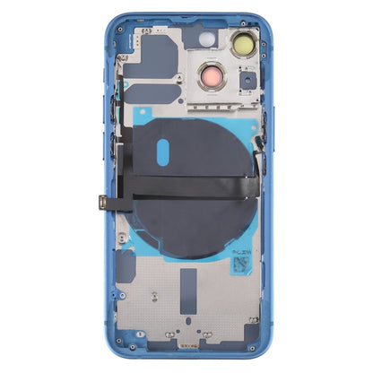 For iPhone 13 mini Battery Back Cover with Side Keys & Card Tray & Power + Volume Flex Cable & Wireless Charging Module(Blue) - Repair & Spare Parts by buy2fix | Online Shopping UK | buy2fix