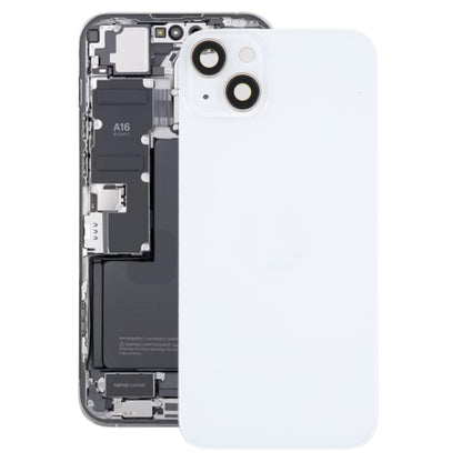 Glass Battery Back Cover with Holder for iPhone 14 Plus(White) -  by buy2fix | Online Shopping UK | buy2fix