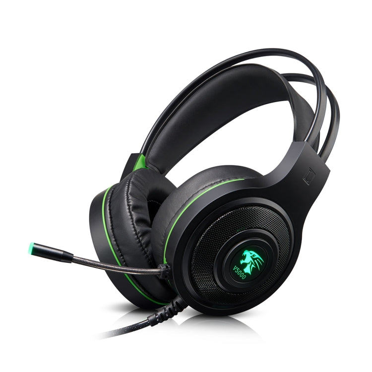 HAMTOD V5000 Dual 3.5mm + USB Interface Wired Gaming Headset, Cable Length: 2.1m(Black) - Multimedia Headset by HAMTOD | Online Shopping UK | buy2fix