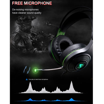 HAMTOD V5000 Dual 3.5mm + USB Interface Wired Gaming Headset, Cable Length: 2.1m(Black) - Multimedia Headset by HAMTOD | Online Shopping UK | buy2fix