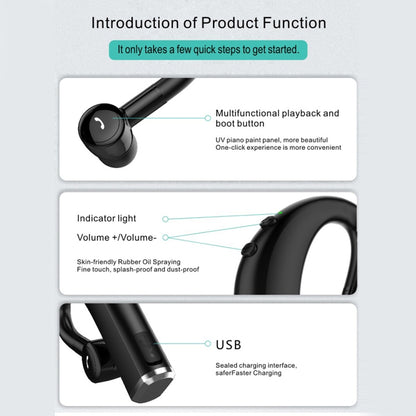 F680 Bluetooth 5.0 Fast Charging Wireless Business Sports Bluetooth Earphone (Black) - Bluetooth Earphone by buy2fix | Online Shopping UK | buy2fix