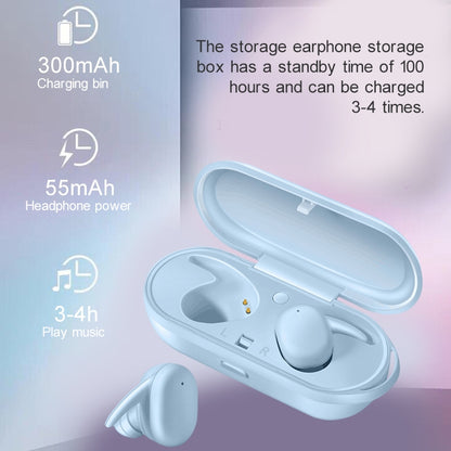 DT-7 IPX Waterproof Bluetooth 5.0 Wireless Bluetooth Earphone with 300mAh Magnetic Charging Box, Support Call(Blue) - Bluetooth Earphone by buy2fix | Online Shopping UK | buy2fix