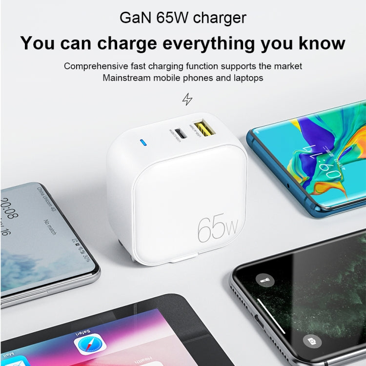 WK WP-U113 GaN 65W Dual USB Fast Charger Power Adapter, US Plug - Mobile Accessories by WK | Online Shopping UK | buy2fix