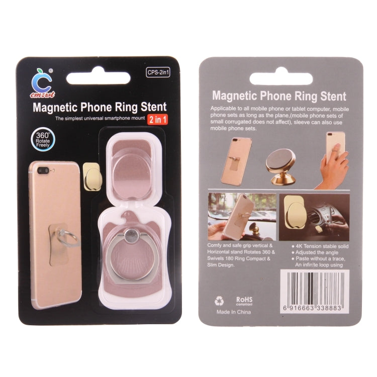 Cmzact CPS-2in1 2 in 1 Eagle Shape 360 Degrees Rotation Magnetic Phone Ring Stent Car Hook Mount(Rose Gold) - Ring Holder by buy2fix | Online Shopping UK | buy2fix