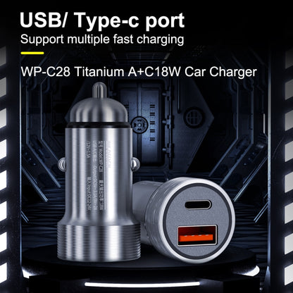 WK WP-C28 18W Titanium PD+QC3.0 Dual USB Car Charger (Blue) - In Car by WK | Online Shopping UK | buy2fix