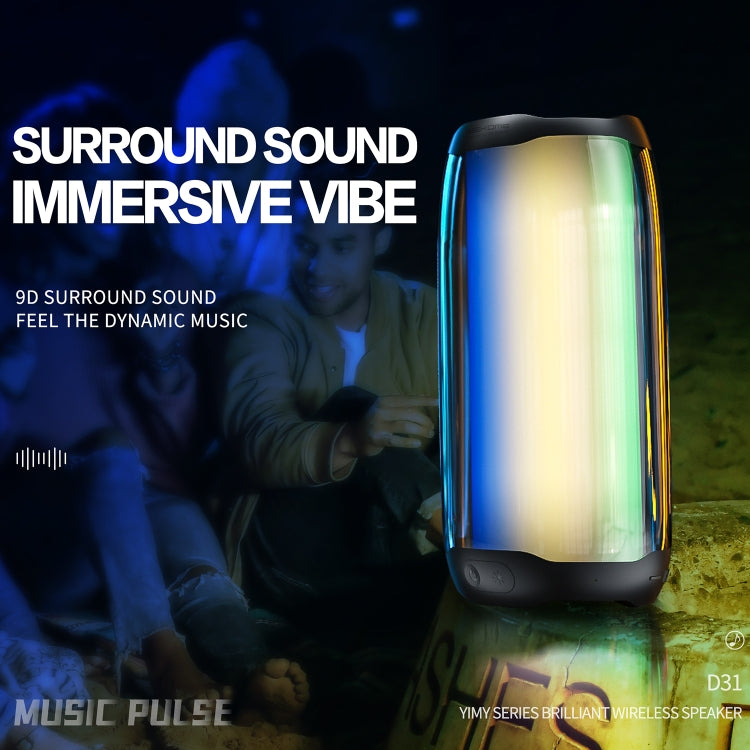 WK D31 Sound Pulse Colorful Bluetooth Speaker with 11 Light Effect Modes - Mini Speaker by WK | Online Shopping UK | buy2fix