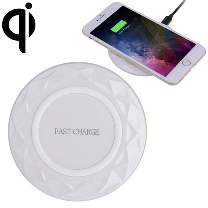 DC5V Input Diamond Qi Standard Fast Charging Wireless Charger, Cable Length: 1m(White) - Apple Accessories by buy2fix | Online Shopping UK | buy2fix