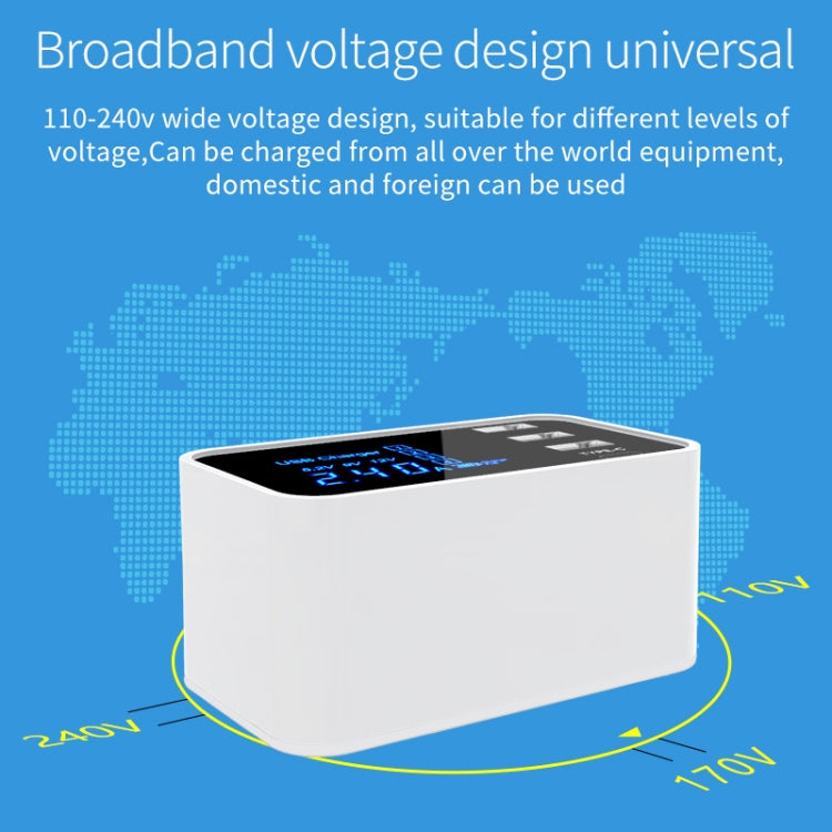 CDA30 20W 3 USB Ports + USB-C / Type-C Ports Multi-function Charger with LED Display, AU Plug - Multifunction Charger by buy2fix | Online Shopping UK | buy2fix