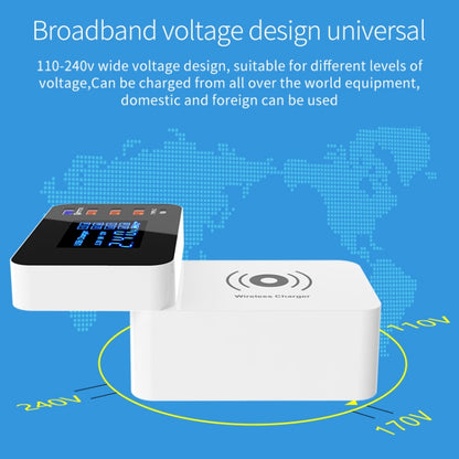 CDA33Q 40W QC 3.0 USB + 3 USB Ports + USB-C / Type-C Ports Multi-function Charger with LED Display, EU Plug - Multifunction Charger by buy2fix | Online Shopping UK | buy2fix