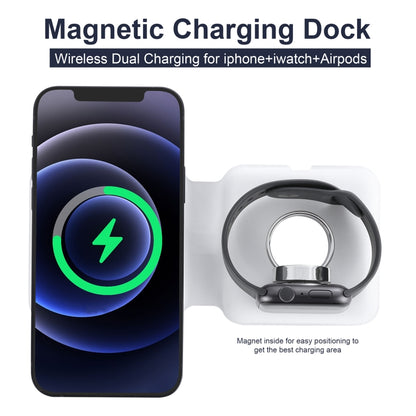 Q500 Foldable Magnetic Dual Wireless Charger for Phones / iWatch / AirPods(White) - Apple Accessories by buy2fix | Online Shopping UK | buy2fix