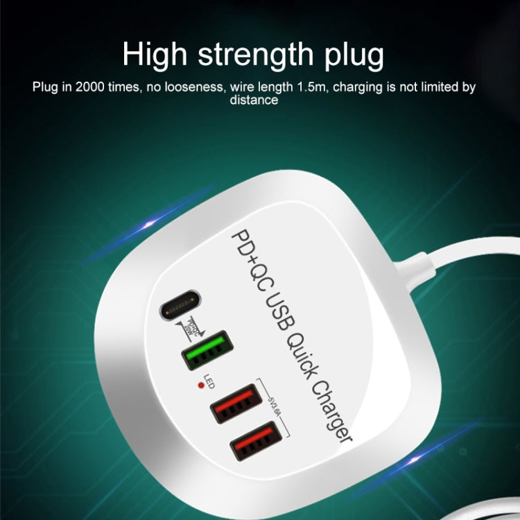 WLX-T3P 4 In 1 PD + QC Multi-function Smart Fast Charging USB Charger(AU Plug) - Multifunction Charger by buy2fix | Online Shopping UK | buy2fix