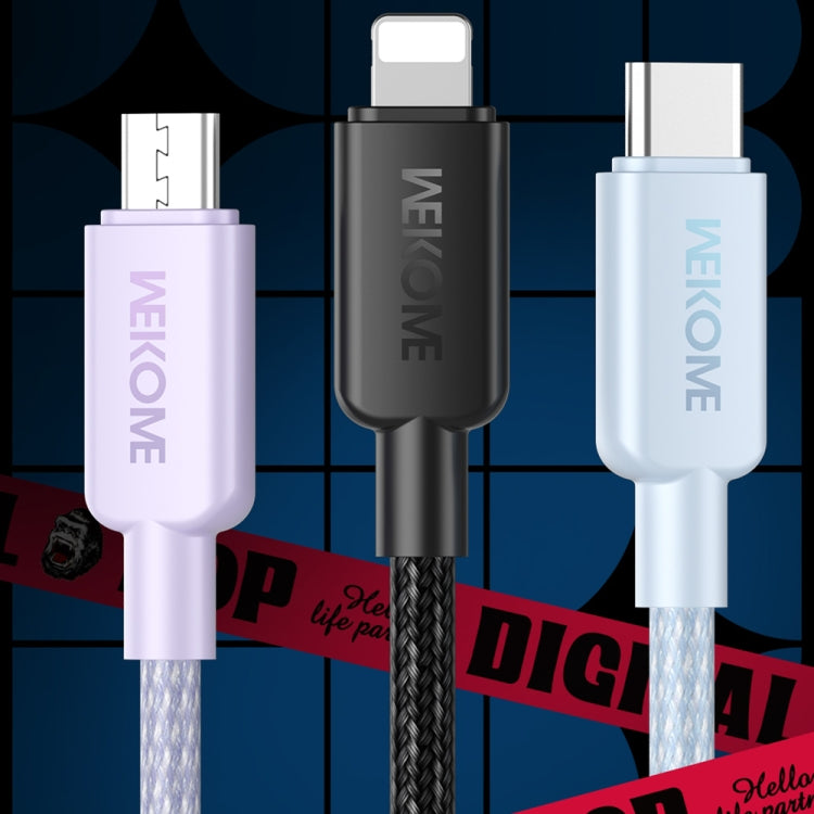 WEKOME WDC-04 Tidal Energy Series 3A USB to 8 Pin+Type-C+Micro USB 3 in 1 Braided Data Cable, Length: 1.2m (Black) - Multifunction Cable by WK | Online Shopping UK | buy2fix