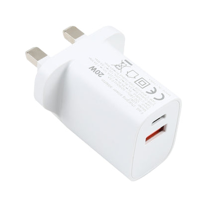 E087 20W USB-C / Type-C + USB Ports Fast Charging Travel Charger, UK Plug - Apple Accessories by buy2fix | Online Shopping UK | buy2fix