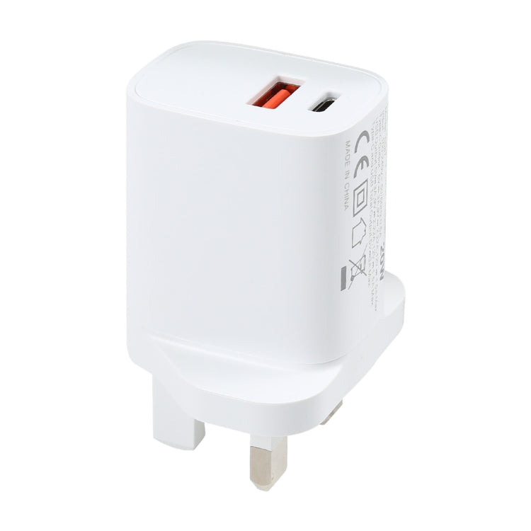 E087 20W USB-C / Type-C + USB Ports Fast Charging Travel Charger, UK Plug - Apple Accessories by buy2fix | Online Shopping UK | buy2fix