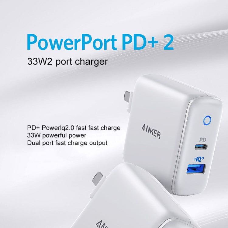 ANKER A2626 33W PowerPort PD USB-C / Type-C Interface + PowerIQ 2.0 USB-A Interface Wall Charger, US Plug(White) - Apple Accessories by ANKER | Online Shopping UK | buy2fix