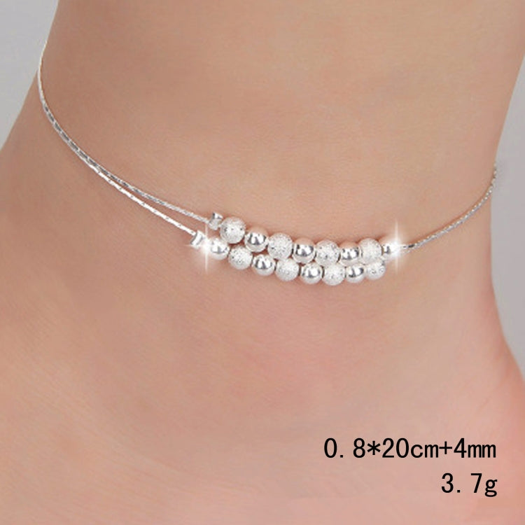 Simple Fashion Frosted Bead Personality Silver Plated Anklet(Silver) - Anklets by buy2fix | Online Shopping UK | buy2fix
